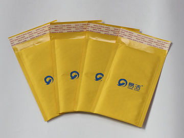 fertigen Sie gelbe Drucken-Kraftpapier-Blasen-Werbung besonders an, polsterte Porto-verschickende Taschen 165*200+40mm und 150*180+40mm